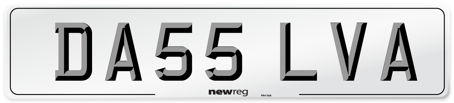 DA55 LVA Number Plate from New Reg